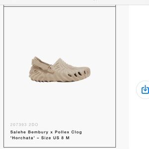 Crocs. Limited edition pollex clogs. I’m collaboration with Saleme Bembury.